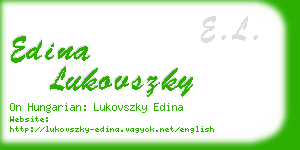 edina lukovszky business card